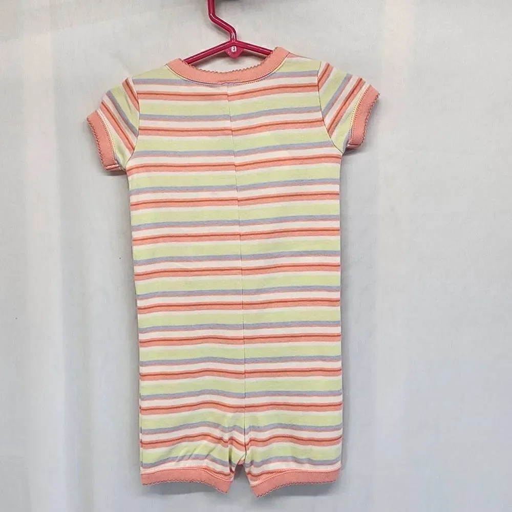Gymboree Stripe Flower Embroidered Romper Size 18-24 mos NWT